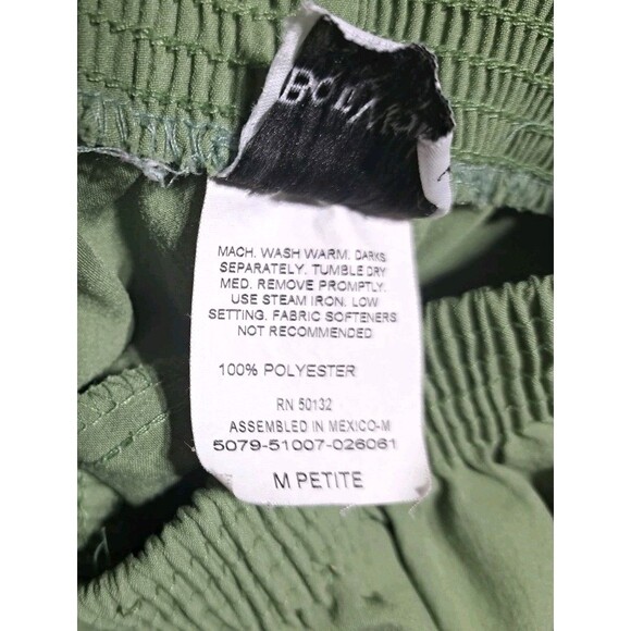 Bon Worth Women's Pull On Pants Size MP Medium 2Side Pockets Elastic Waist Green - Picture 7 of 7